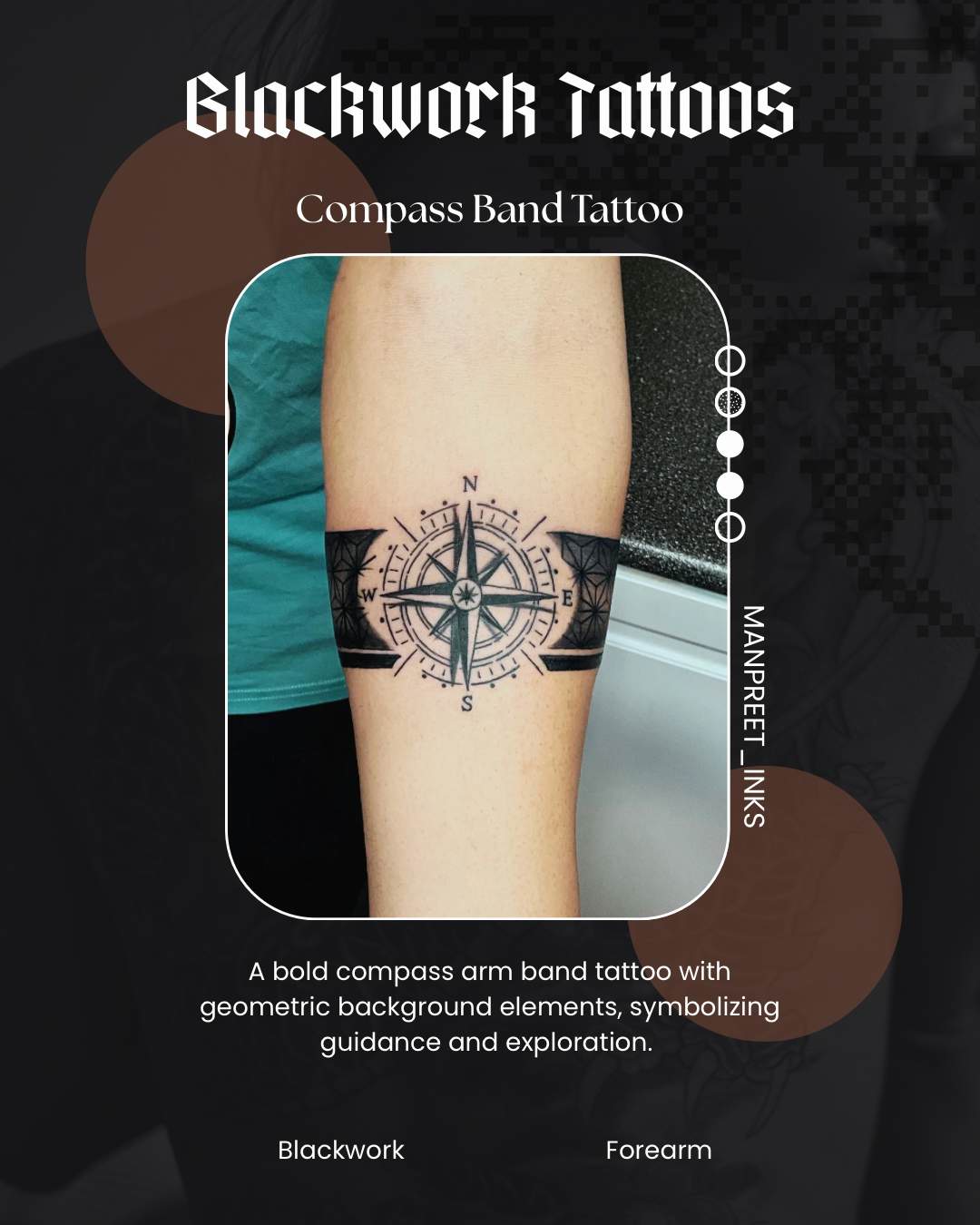 Compass Band — Blackwork by Manpreet Inks